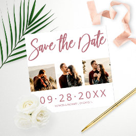 Budget Bruiloft Save The Date 3 Foto Collage Afdruk
