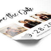 Budget Bruiloft Save The Date 3 Foto Collage Afdruk (Hoek)