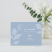 Budget Bruiloft Save The Date Stofblauw Aankondigingskaart (Staand voorkant)