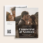 Budget Bruiloft Stout Chic 3 Foto QR Code Briefkaart