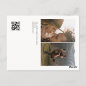 Budget Bruiloft Stout Chic 3 Foto QR Code Briefkaart (Achterkant)