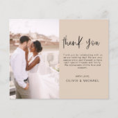 Budget bruiloft terracotta foto dank u kaarten (Voorkant)