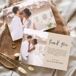 Budget bruiloft terracotta foto dank u kaarten<br><div class="desc">Budget Terracotta Wedding Thank You Cards met een foto op de voor- en achterkant. De bedankkaarten bevatten een moderne handgeschreven cursieve scripttypografie die elegant,  eenvoudig en modern zijn om te gebruiken na het vieren van je trouwdag.</div>