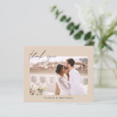 Budget bruiloft terracotta foto dank u kaarten (Staand voorkant)