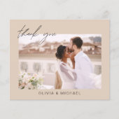 Budget bruiloft terracotta foto dank u kaarten (Voorkant)
