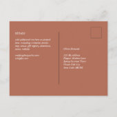 BUDGET Bruiloft Terracotta Monochroom RSVP Briefkaart (Achterkant)