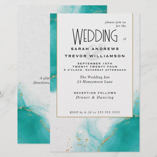 Budget Bruiloft Turquoise Abstracte luchten (Voorkant / Achterkant)