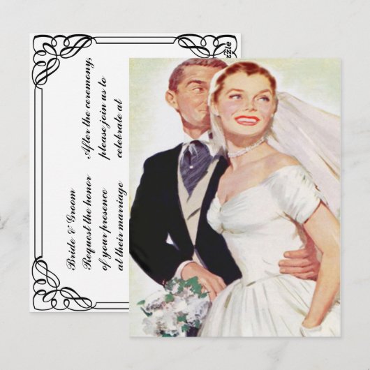 budget bruiloft uitnodiging (Voorkant / Achterkant)