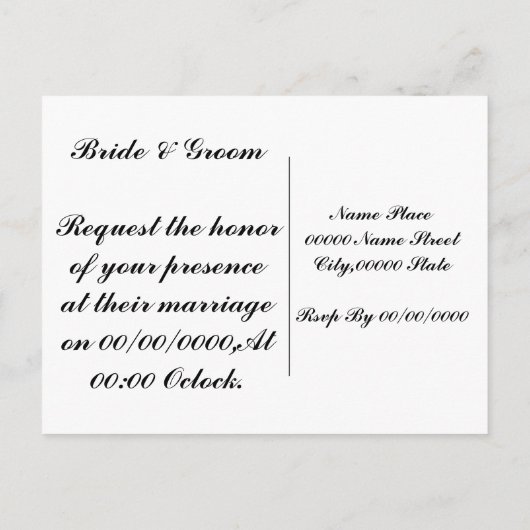 budget bruiloft uitnodiging (Achterkant)