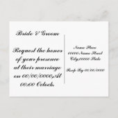 budget bruiloft uitnodiging briefkaart (Achterkant)