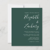 Budget bruiloft uitnodiging Emerald Green (Voorkant)