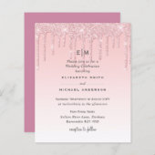 Budget Bruiloft Uitnodiging Glitter Roze Meisjesac (Voorkant / Achterkant)