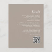 Budget Bruiloft Uitnodiging Taupe QR Code (Achterkant)