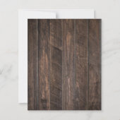 Budget Bruiloft Uitnodiging van Rustiek Hout met K (Achterkant)
