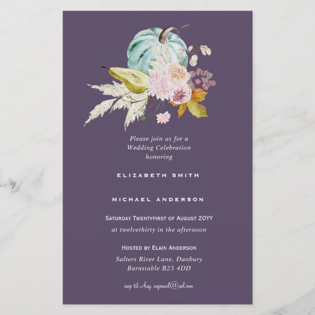 BUDGET Bruiloft Uitnodigingen Aangepaste Kleuren (Voorkant)