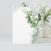 Budget bruiloft waterverf groen kaart (Staand voorkant)