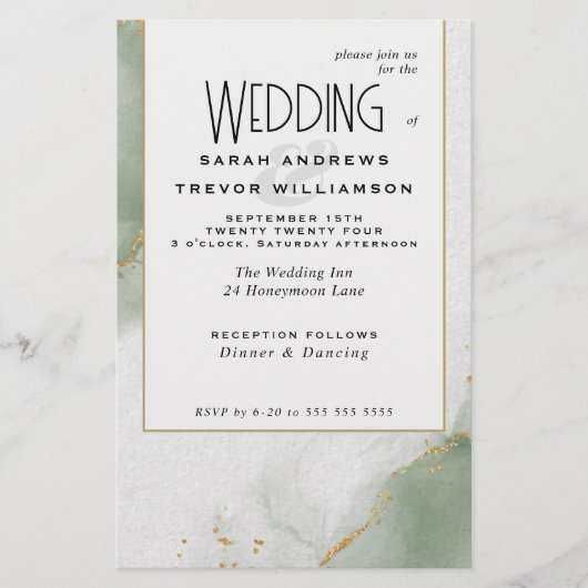 Budget Bruiloft Wijze Groene Abstracte luchten (Voorkant)