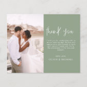 Budget Bruiloft Wijze Groene Foto Dank u Kaarten (Voorkant)