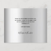 Budget bruiloft zilver fotoscript bedankt je kaart (Achterkant)