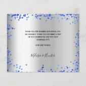 Budget bruiloft zilveren koninklijke foto bedankt (Achterkant)