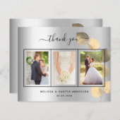 Budget bruiloft zilvergoudfoto bedankt (Voorkant / Achterkant)