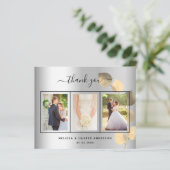 Budget bruiloft zilvergoudfoto bedankt (Staand voorkant)