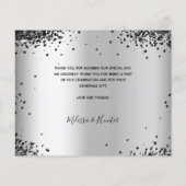 Budget bruiloft zilverzwarte foto bedankt (Achterkant)