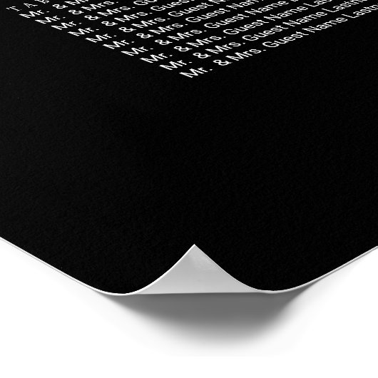 Budget bruiloft zitgrafiek. U past kleuren aan Poster (Hoek)