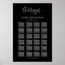 Budget bruiloft zitgrafiek. U past kleuren aan Poster