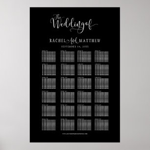 Budget bruiloft zitgrafiek. U past kleuren aan Poster