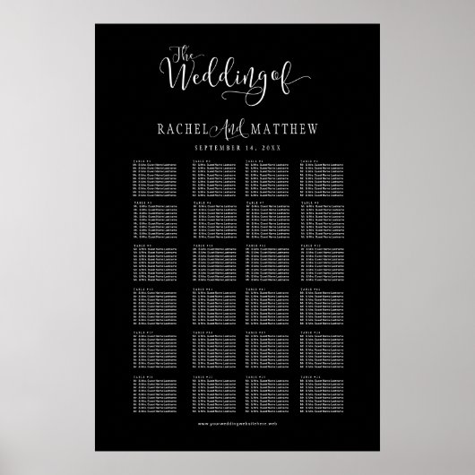 Budget bruiloft zitgrafiek. U past kleuren aan Poster (Voorkant)