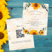 Budget bruiloft zonnebloemen eucalyptus QR code RS