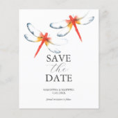Budget bruiloften Save the Date Dragonfly Flyer (Voorkant)