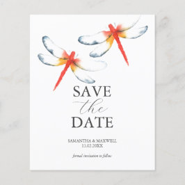 Budget bruiloften Save the Date Dragonfly Flyer