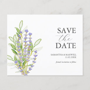 Budget Bruiloften Save The Date Waterverf Lavendel Flyer