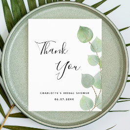 Budget bruiloftsfeest eucalyptus groen bedankt