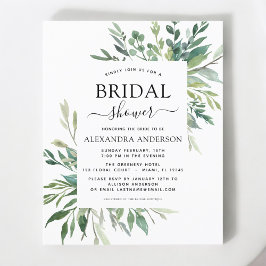 Budget bruiloftsfeest groen blad botanische uitnod