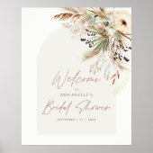 Budget bruiloftsfeest pampas gras modern elegant poster (Voorkant)