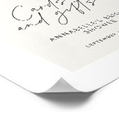 Budget bruiloftsfeest pampas kaarten en cadeaus bo poster (Hoek)