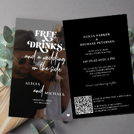 Budget bruiloftsfoto QR RSVP uitnodiging