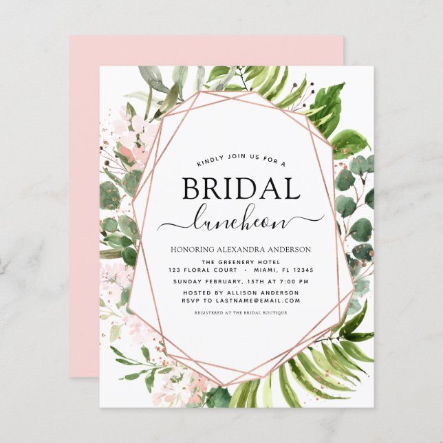 Budget Bruiloftslunch Groene Eucalyptus (Voorkant / Achterkant)