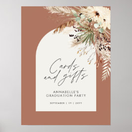 Budget bruiloftsshower pampas kaarten cadeaus terr poster