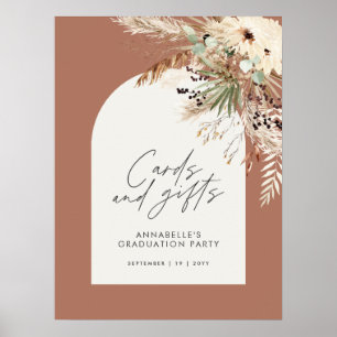 Budget bruiloftsshower pampas kaarten cadeaus terr poster