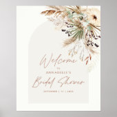 Budget bruiloftsshower pampasgras modern elegant poster (Voorkant)