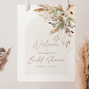 Budget bruiloftsshower pampasgras modern elegant poster