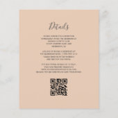 Budget Bruin Goud Agate Tan QR Code Trouw Uitnodig (Achterkant)