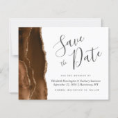 Budget Bruine Agaat Trouwen Save the Date (Voorkant)