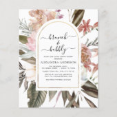 Budget Brunch & Bubble Boho Burgundy Vrijgezellenf Flyer (Voorkant)