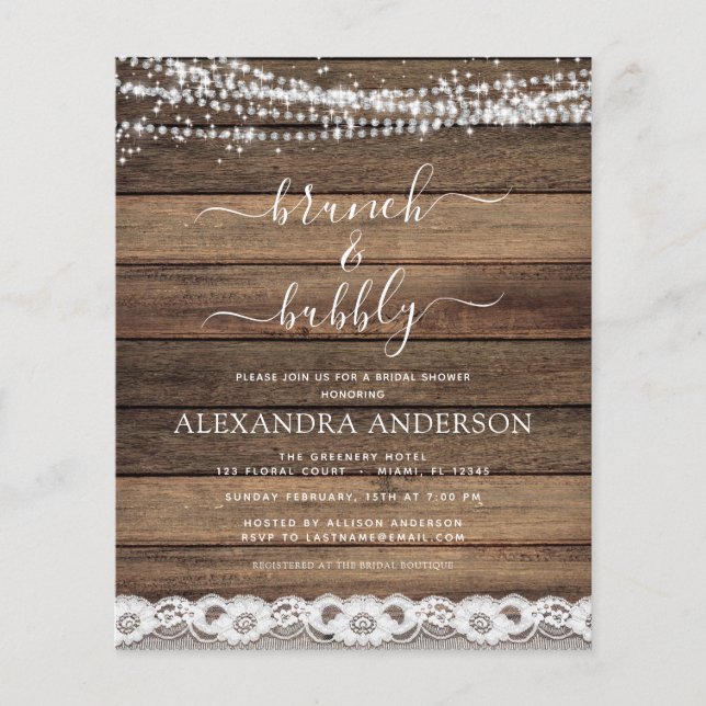 Budget Brunch & Bubble Rustic Farmhouse (Voorkant)