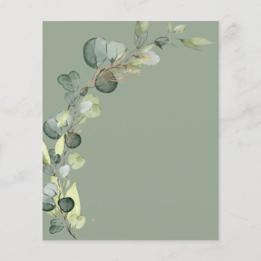 Budget Brunch & Bubble Sage Groene uitnodiging Flyer (Achterkant)